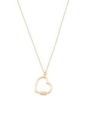 MIA FIORE Made In Italy 14kt Gold Plated Polished Heart Cubic Zirconia Necklace